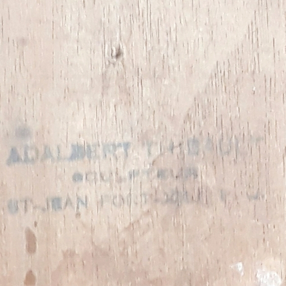 Vintage Hand Carved Adalbart Thibault Wooden Plaque Mother & Child - Picture 4 of 14